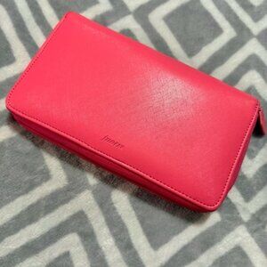 Filofax Saffiano Personal Compact Zip Organizer – Pink, 6-Ring Binder